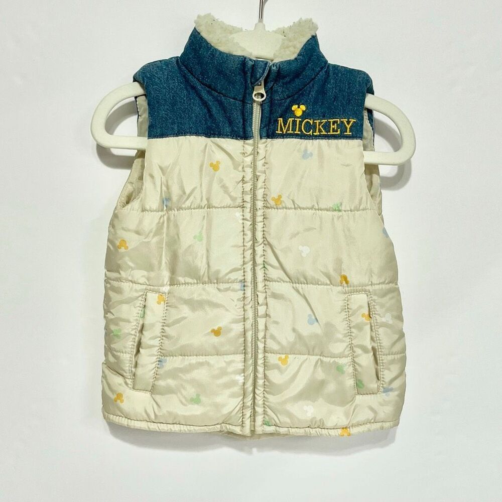 Disney Baby Mickey Mouse Puffer Vest Boys Size 18 Months